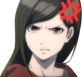 💢 wütend, Anime, Cartoon, Frau, Gesicht whatsapp sticker