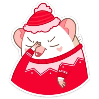 🤦‍♀️ topo, inverno, sticker, carino, animale, cartone animato telegram sticker