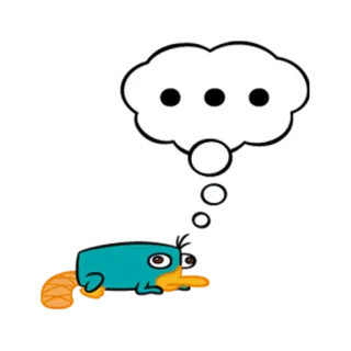 🤔 Perry the Platypus Phineas and Ferb Cartone animato, Ornitorinco, Agente P, Disney, Animale, Pensare telegram sticker
