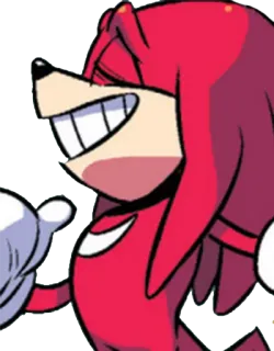 😎 Knuckles Knuckles, Sonic, cartoon, smiling, red echidna telegram sticker
