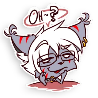 😏 OH~? wolf, brille, frage, verwirrt, süß, cartoon whatsapp sticker