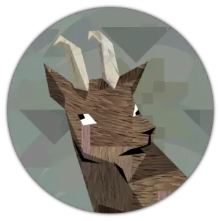 😶 goat, animal, mountain goat, wildlife, nature, geometric telegram sticker