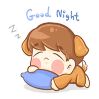 😴 Good Night boa noite, dormindo, desenho animado, cachorro, travesseiro, zzz, sonolento telegram sticker