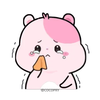 😢 хомяк, плачущий, грустный, милый, мультик telegram sticker