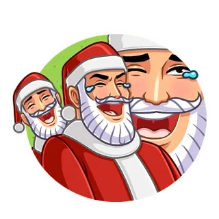 😂 Santa Claus 圣诞老人, 笑, 圣诞节, 表情符号, 节日, 庆祝 telegram sticker