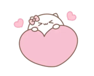 💞 chat, coeur, amour, mignon, kawaii, sticker telegram sticker