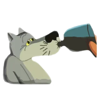 🙃 lobo, bebendo, desenho animado, álcool telegram sticker