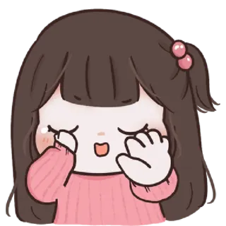 🤪 Desenho animado, Menina, Chorando, Kawaii, Triste, Emocional telegram sticker