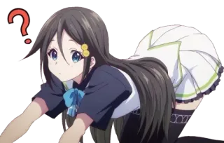 ❓ anime, vraagteken, meisje, pose telegram sticker