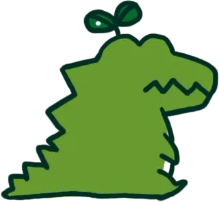 😶 Kartun, Lucu, Karakter, Hijau, Monster, Binatang telegram sticker