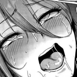 🗿 anime, manga, close-up, expression, sweat telegram sticker