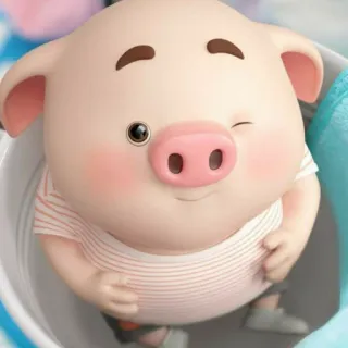 🐷 Piglet 돼지, 동물, 만화, 귀여운, 새끼 돼지, 윙크 telegram sticker