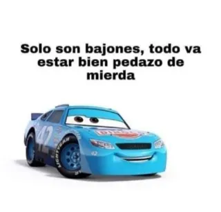 🤬 Solo son bajones, todo va estar bien pedazo de mierda voitures, lightning mcqueen, offensant, dessin animé telegram sticker