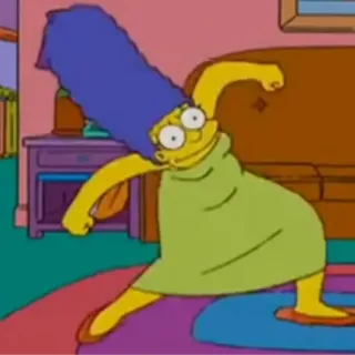 🙃 Marge Simpson The Simpsons Marge Simpson, cartoni animati, divertente, ballo, I Simpson telegram sticker