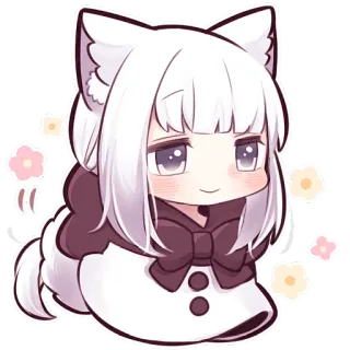 ☺️ Аниме, Чиби, Каваий, Милый, Девочка, Мультфильм, Наклейка telegram sticker
