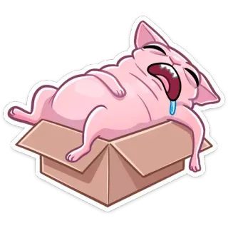 🤤 Katze, schlafend, Karton, Tier, Cartoon, faul, müde telegram sticker