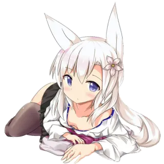 ❤️ anime, cute, girl, bunny, flower telegram sticker