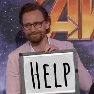 😑 HELP ช่วยเหลือ, มีม, ตลก, ข้อความ telegram sticker