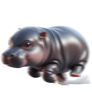 🏃‍♀ カバ, 赤ちゃんカバ, 動物, 哺乳類, かわいい, 野生動物 whatsapp sticker