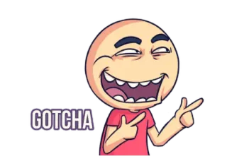 👈 GOTCHA pegadinha, piada, diversão, desenho animado, adesivo telegram sticker