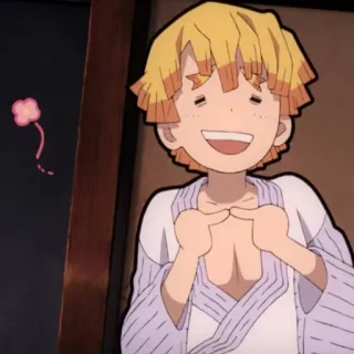 💛 Zenitsu Agatsuma Demon Slayer anime, demon slayer, zenitsu, funny, cute whatsapp sticker