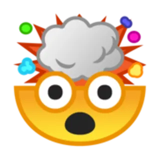 💥 emoji, explosion, head, shocked, mind blowing, confusion telegram sticker