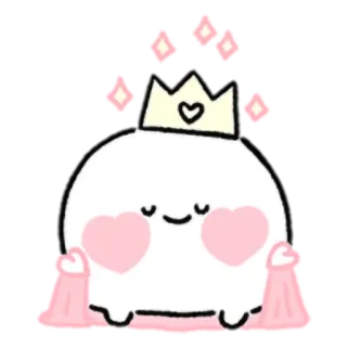 👸 kawaii, dễ thương, giọt, trái tim, vương miện, lấp lánh, hồng telegram sticker