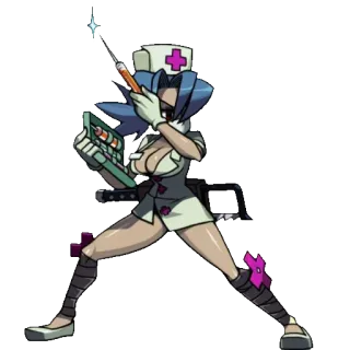 🌡 Valentine Skullgirls perawat, anime, jarum suntik, hari valentine, skullgirls telegram sticker