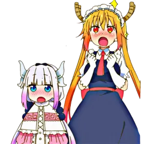 🐉 Tohru Miss Kobayashi's Dragon Maid Anime, Dragón, Lindo, Kawaii, Tohru, Kanna, La sirvienta dragón de Kobayashi telegram sticker