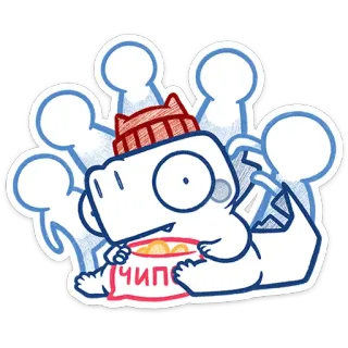 🍿 ЧИПС cartoon, character, chips, snack, food, illustration telegram sticker