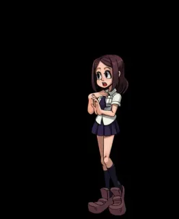 😲 Anime, Ragazza, Uniforme scolastica, Cartone animato, Donna telegram sticker