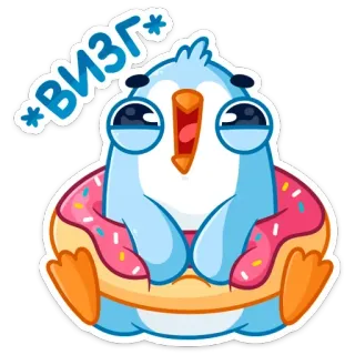 🥳 *ВИЗГ* Dessin animé, Pingouin, Donut, Mignon, Animal whatsapp sticker