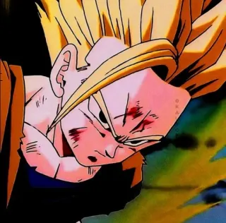 🔥 Gohan Dragon Ball Z 动漫, 龙珠Z, 悟饭, 战斗, 血, 超级赛亚人 telegram sticker