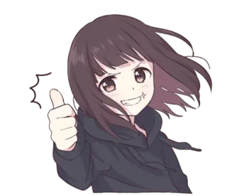 👍 Anime, Garota, Joinha, Positivo, Fofo, Alegre telegram sticker