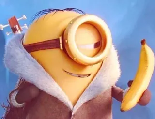 😜 Minion Despicable Me minion, banana, cartoon, funny, cute telegram sticker