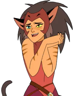 😽 Catra She-Ra and the Princesses of Power cartoon, cat, woman, smile, cute, character, catra, she-ra telegram sticker