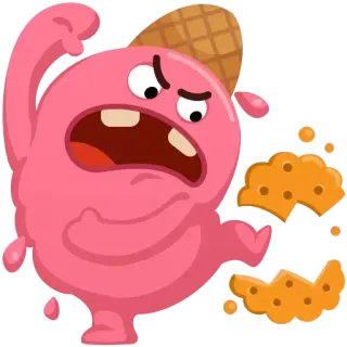 😡 мороженое, мультфильм, злой, десерт, смешной telegram sticker