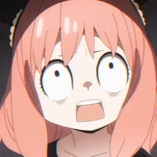 😱 Anya Forger Spy x Family Anime, Anya Forger, Spy x Family, Dessin animé, Fan art, Sticker, Choquée telegram sticker