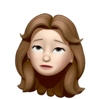🐻 Cartone animato, Emoji, Faccia, Triste, Stanco/a, Donna telegram sticker