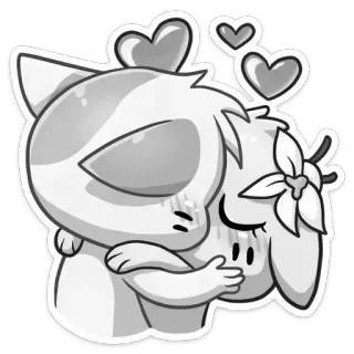 🤩 stiker, binatang, lucu, cinta, peluk, hati whatsapp sticker