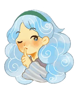 🤐 psst, süß, Mädchen, Cartoon, leise, Geheimnis, Illustration telegram sticker