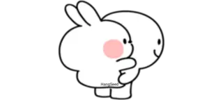 ❤️ abbraccio, carino, coniglio, amicizia, cartone animato, adorabile telegram sticker