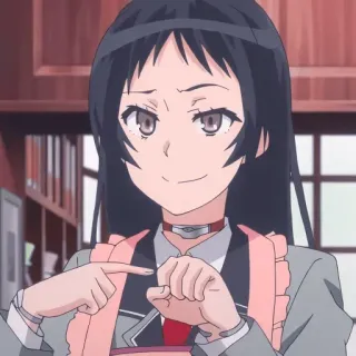 🎭 Anime, Chica, Uniforme escolar, Presumida, Personaje whatsapp sticker