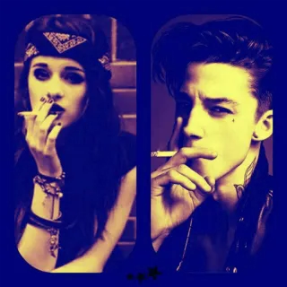 🚬 Fumo, Sigaretta, Coppia, Retrò, Vintage, Persone telegram sticker
