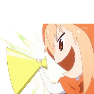 📢 anime, character, megaphone, expression, yelling, cartoon telegram sticker