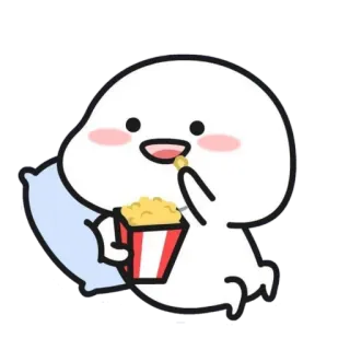 🪃 Hoạt hình, Nhân vật, Đồ ăn nhẹ, Thức ăn, Bắp rang bơ, Gối telegram sticker