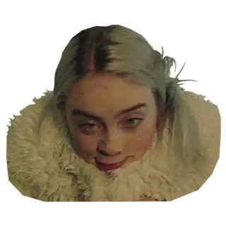 🙂 Billie Eilish นักร้อง, คนดัง, ภาพเหมือน, ศิลปิน, ป๊อปสตาร์ telegram sticker