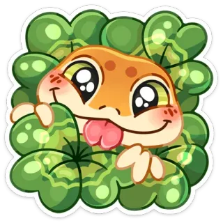 🤞 Геккон, Ящерица, Животное, Мультфильм, Милый, Каваи telegram sticker