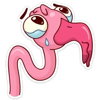 😢 卡通, 粉色, 哭泣, 悲伤, 贴纸, 人物, 眼泪 telegram sticker