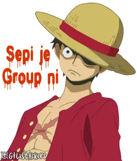 😕 Monkey D. Luffy One Piece Shoot to Group 74 อนิเมะ, วันพีซ, ลูฟี่, ยิง, กลุ่ม, หมวกฟาง, มังงะ telegram sticker